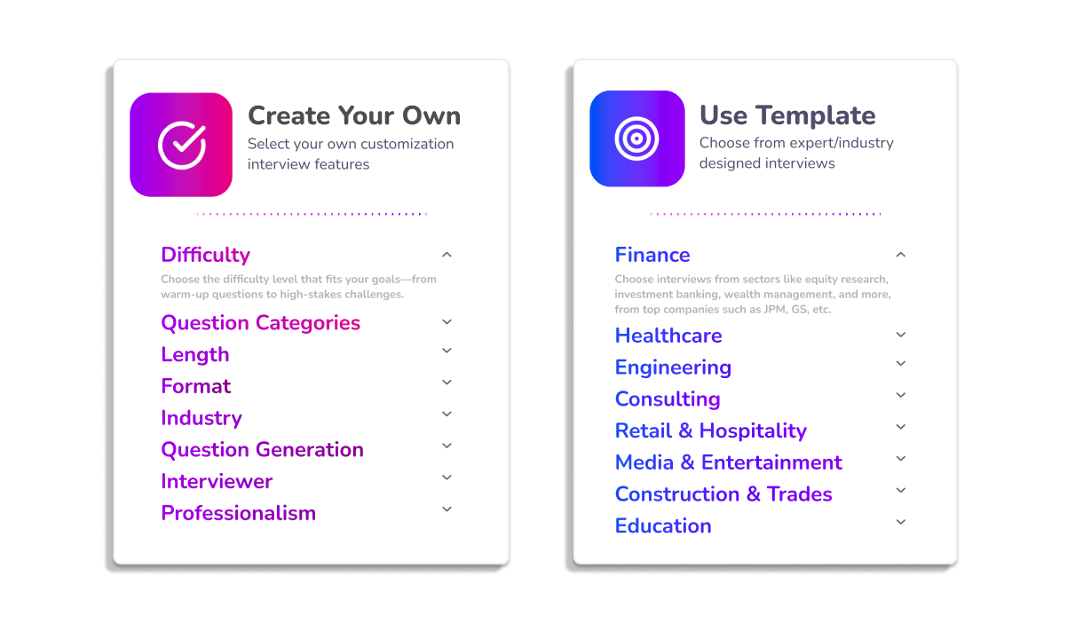 Interview Template Selection